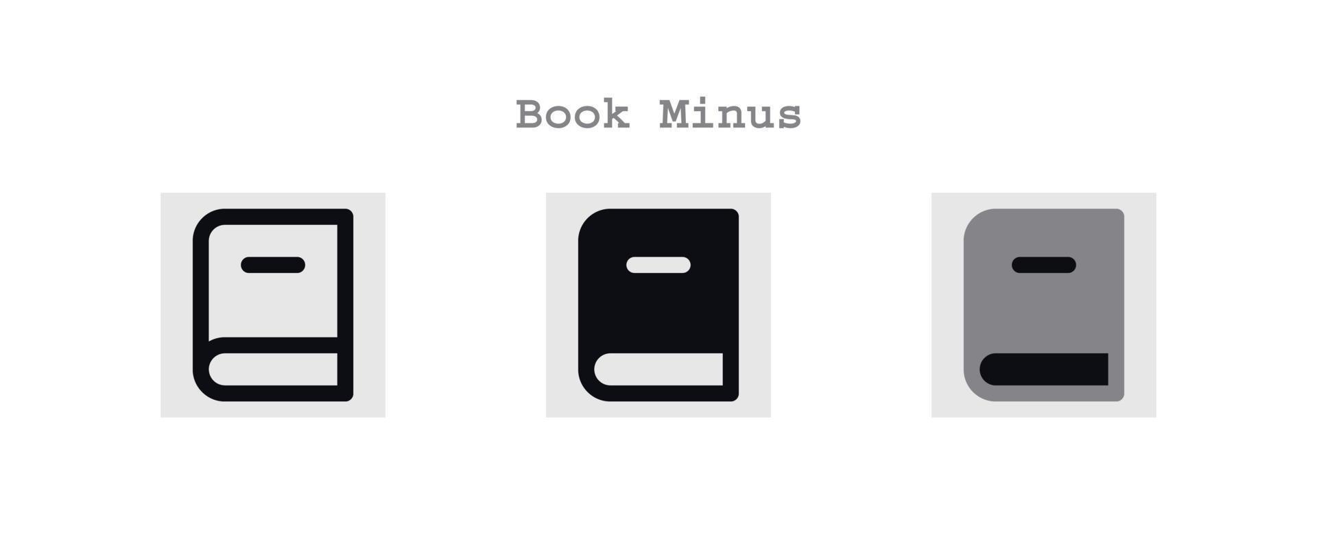 book minus icons set vector