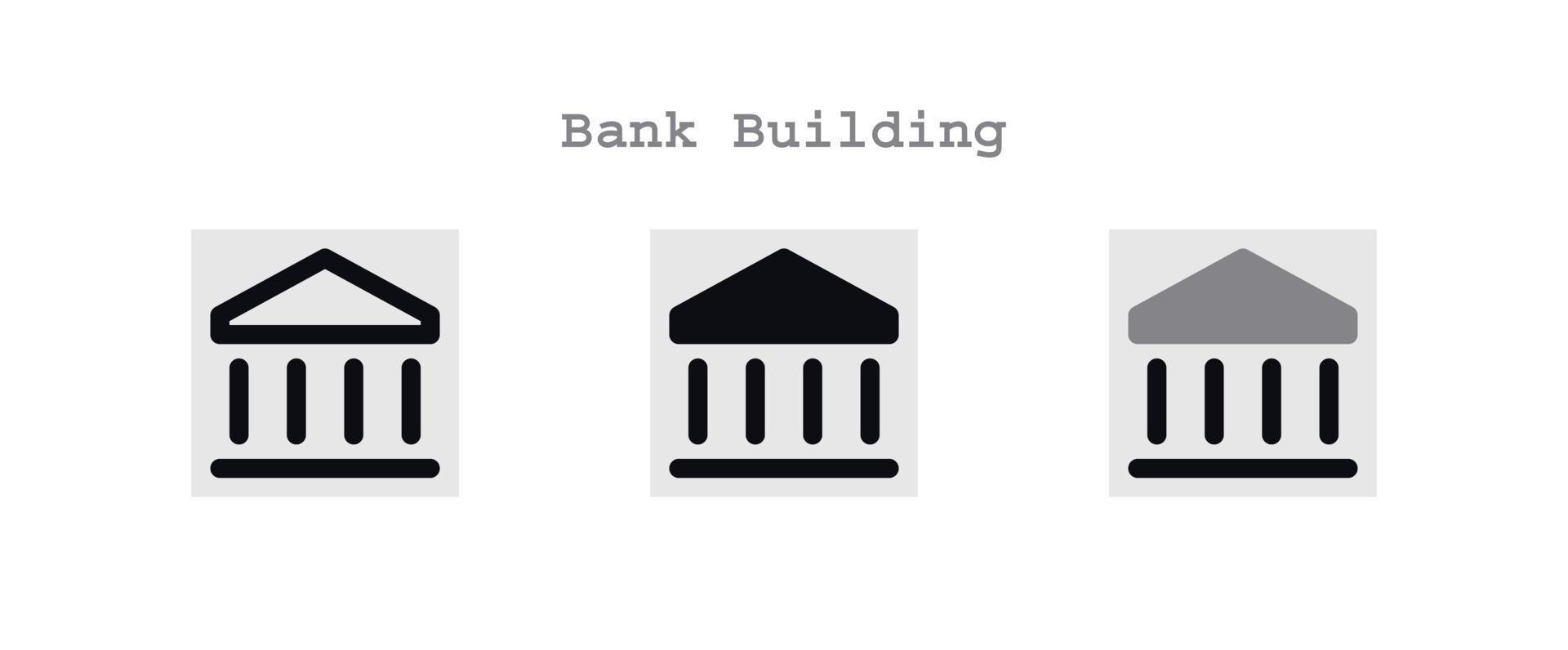 bank building icons set vector