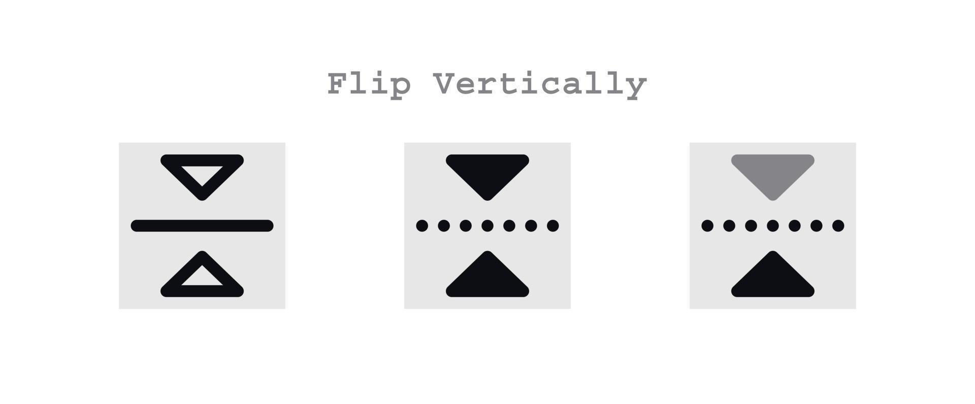 flip vertically icons set vector