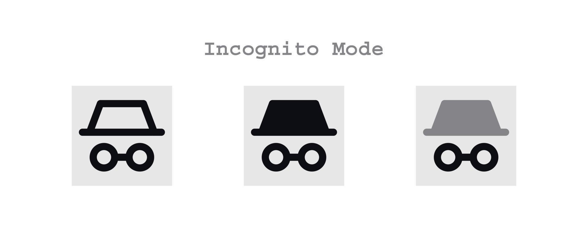 incognito mode icons set vector