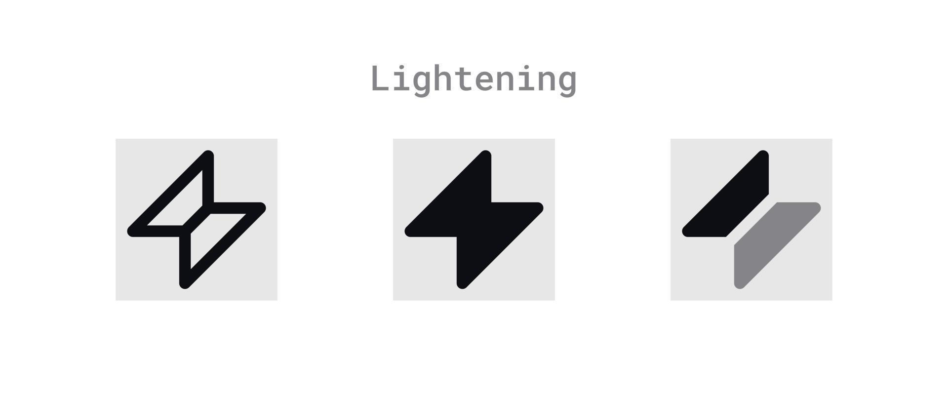 Lightening Icons Sheet vector