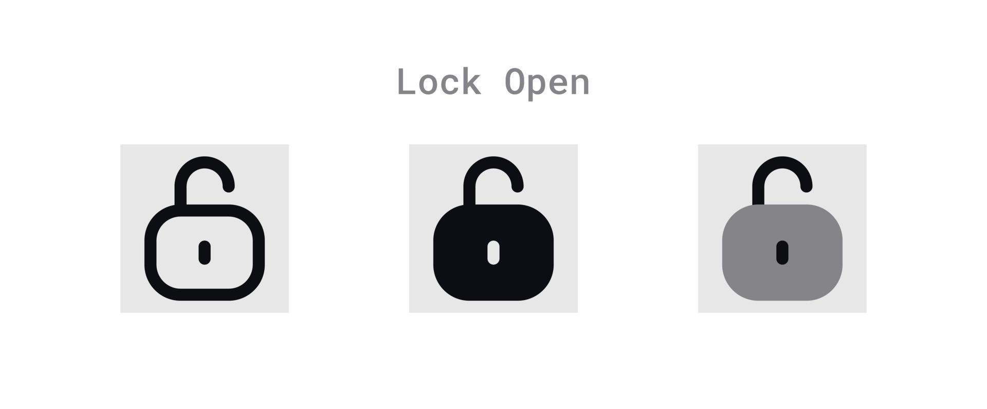 Lock Open Icons Sheet vector