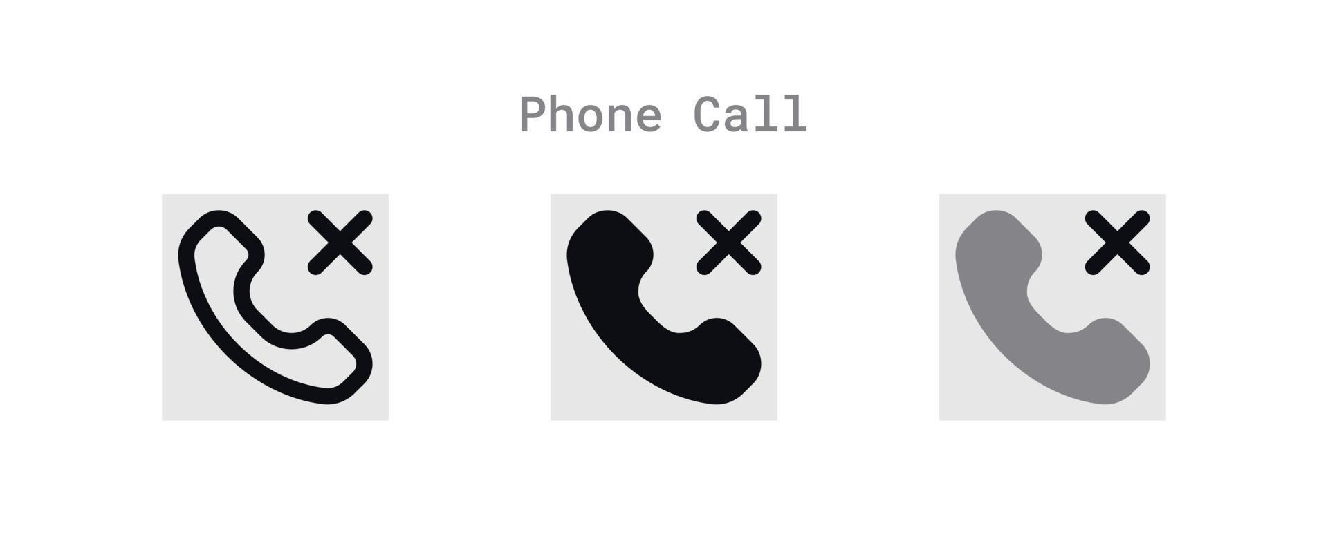 Reject Phone Call Icons Sheet vector