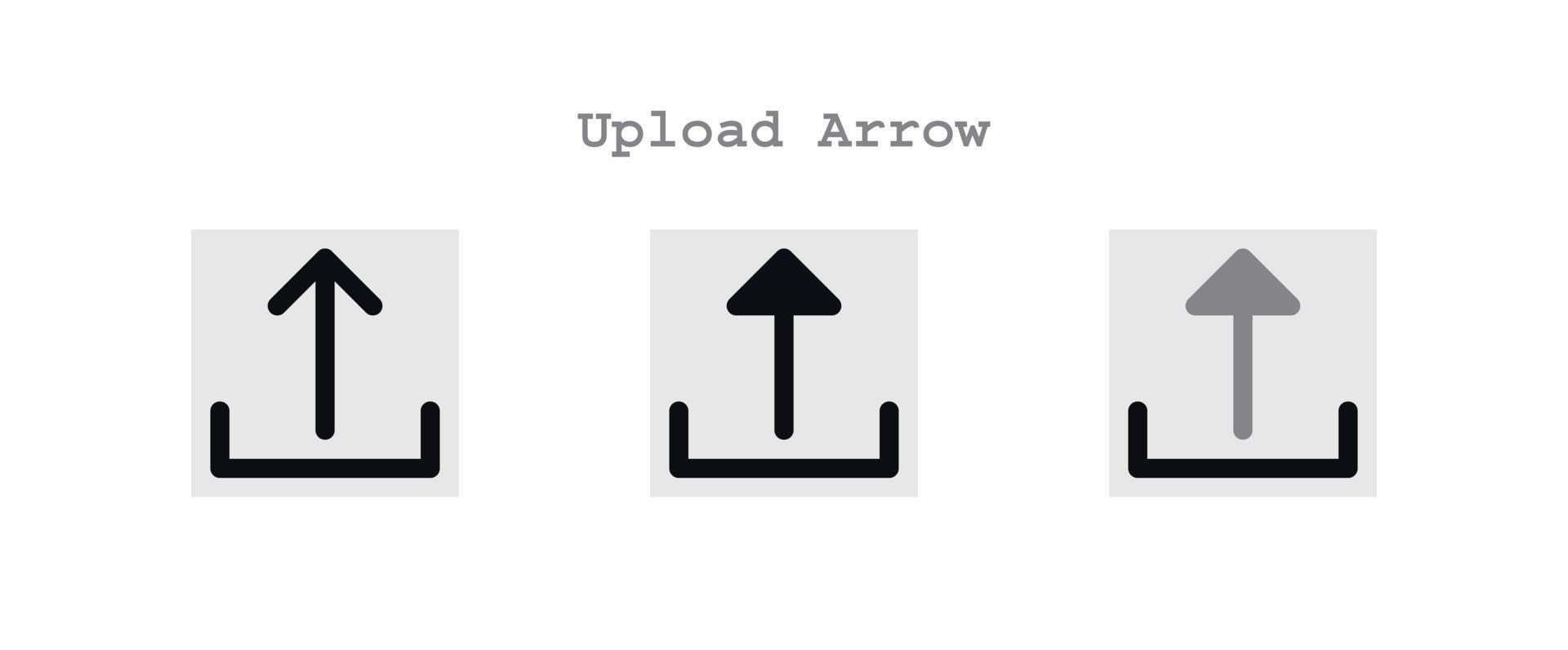 upload arrow icons set vector