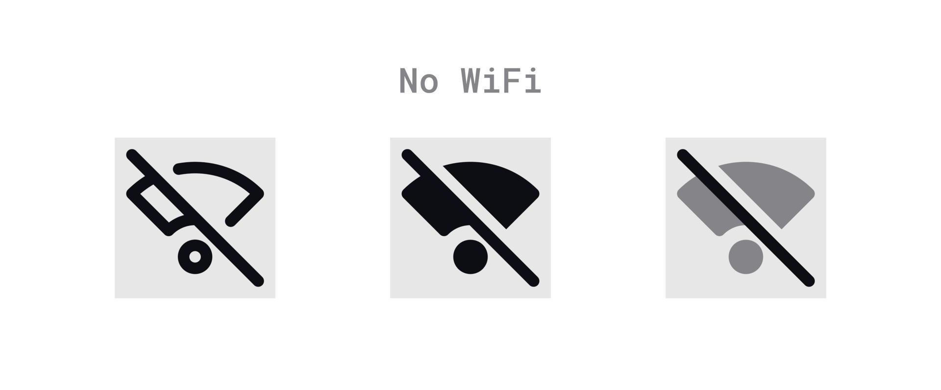 No WIFI Icons Sheet vector