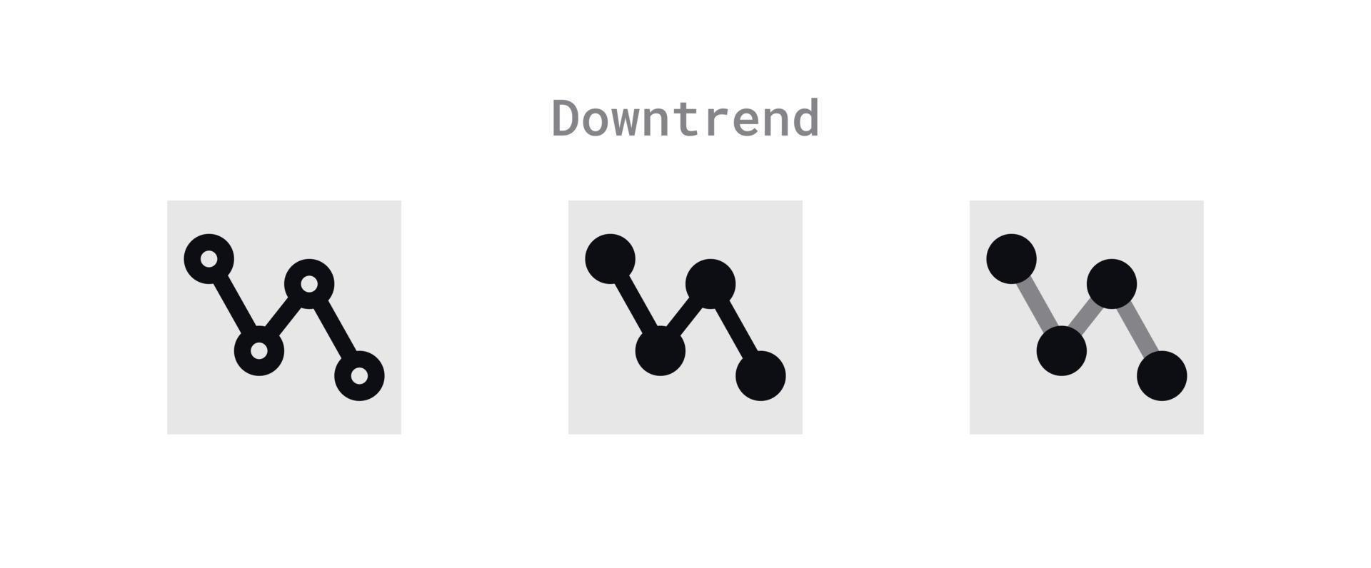 Downtrend Icons Sheet vector