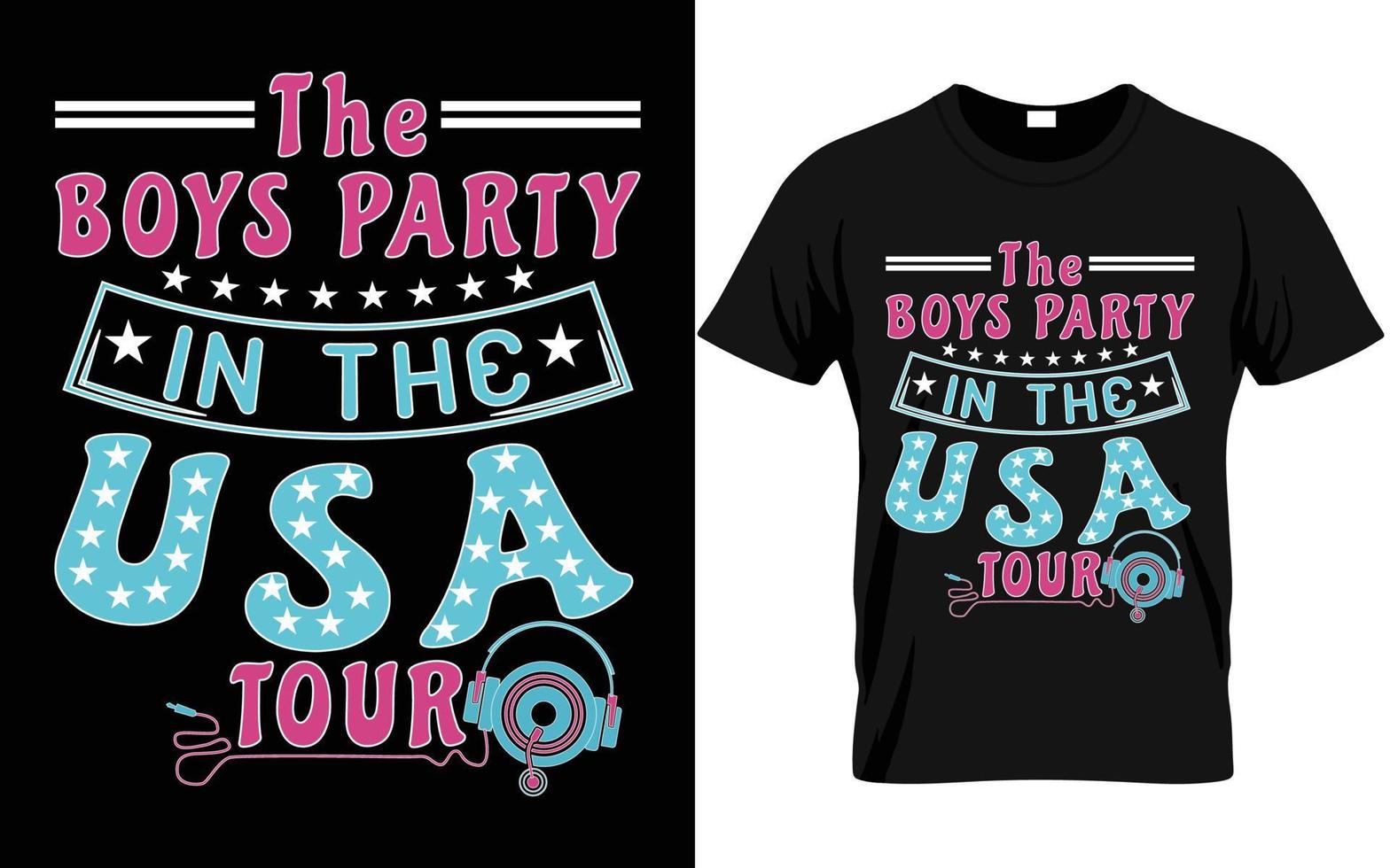 the boys party in the usa tour t shirt vector