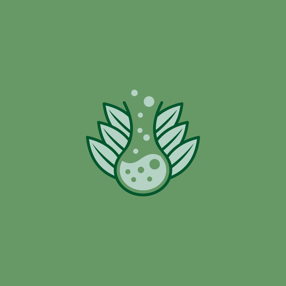 natural hierba sencillo logo vector