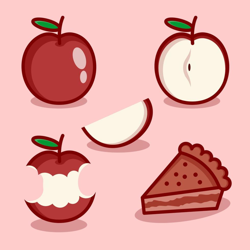 cute cartoon apple vector