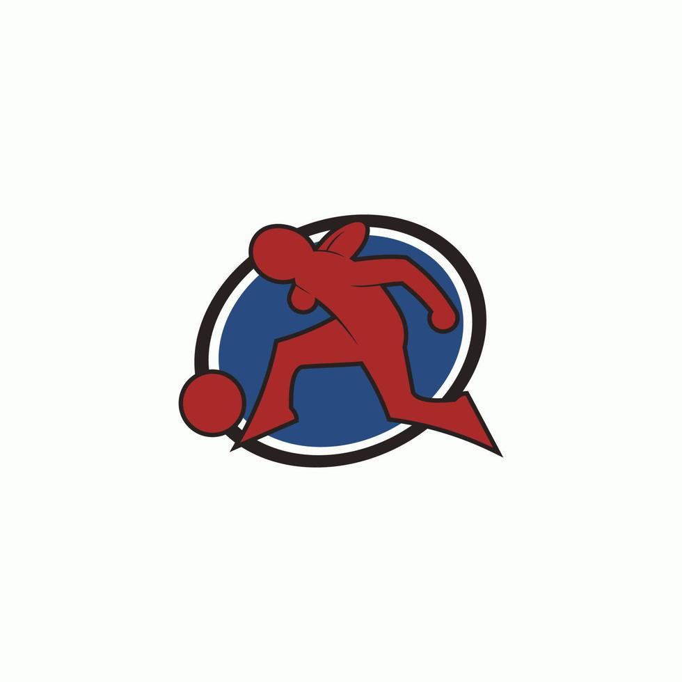 fútbol americano jugador sencillo logo vector