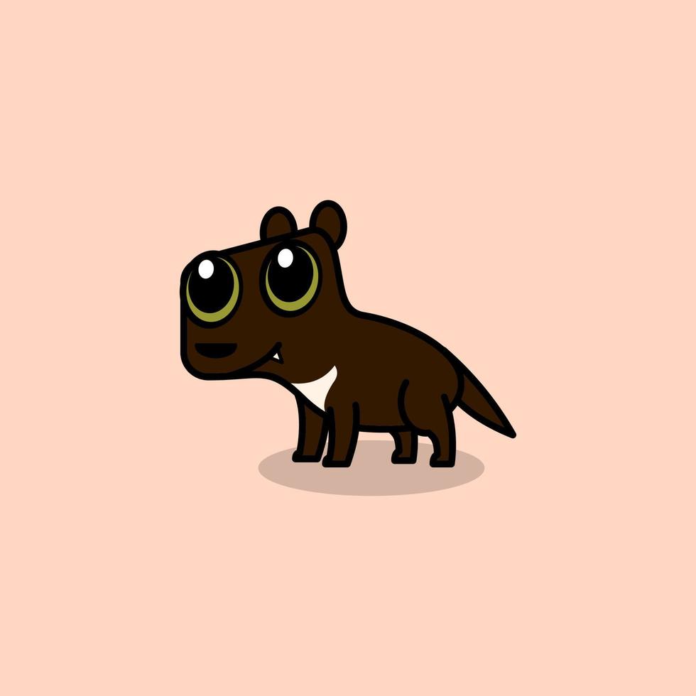 cute cartoon tazmanian vector