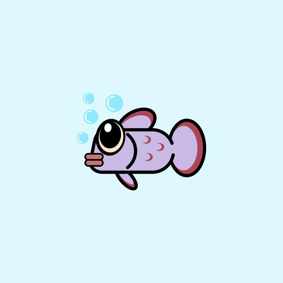 cute cartoon betta fish vector