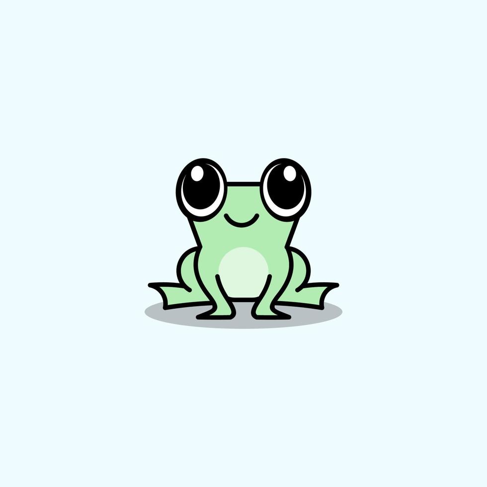 cute cartoon frog vector