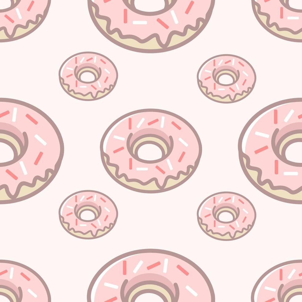 cartoon donut pattern vector