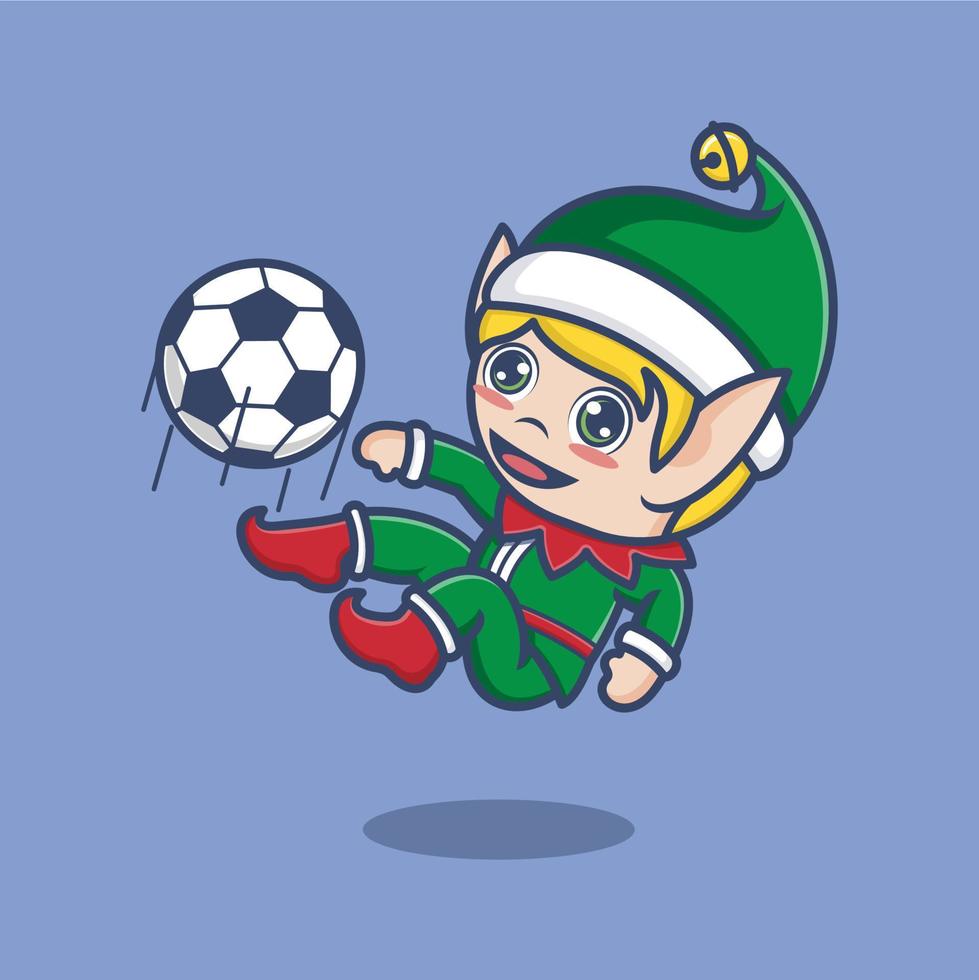 cute cartoon christmas elf vector