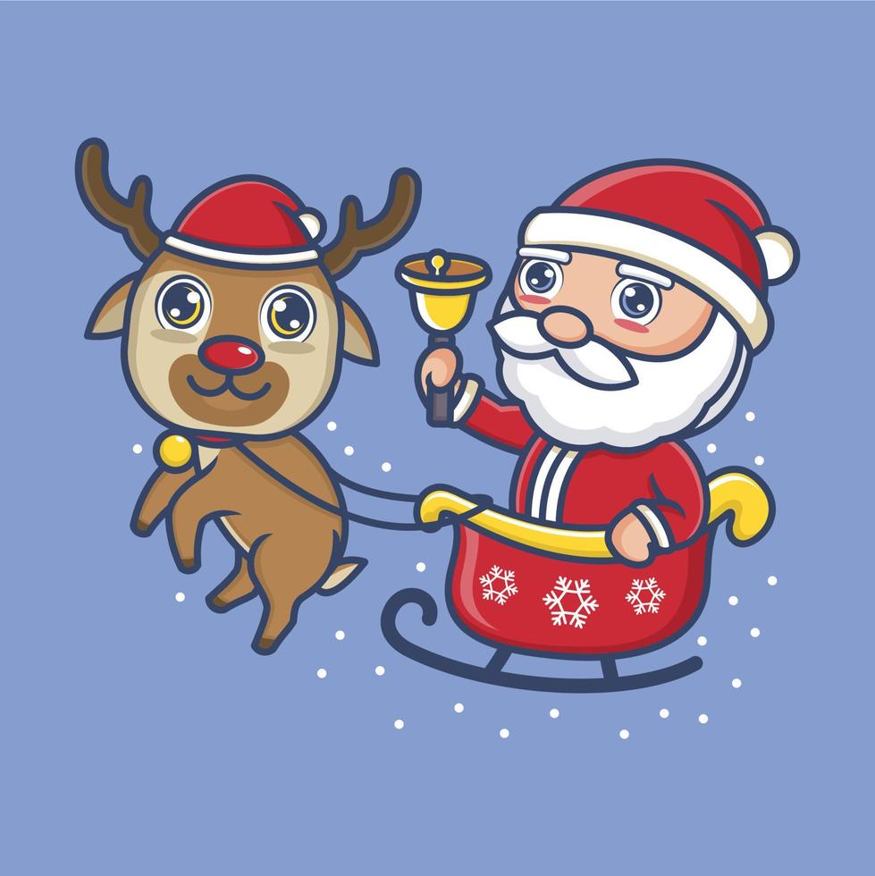 cute cartoon santa claus on christmas vector