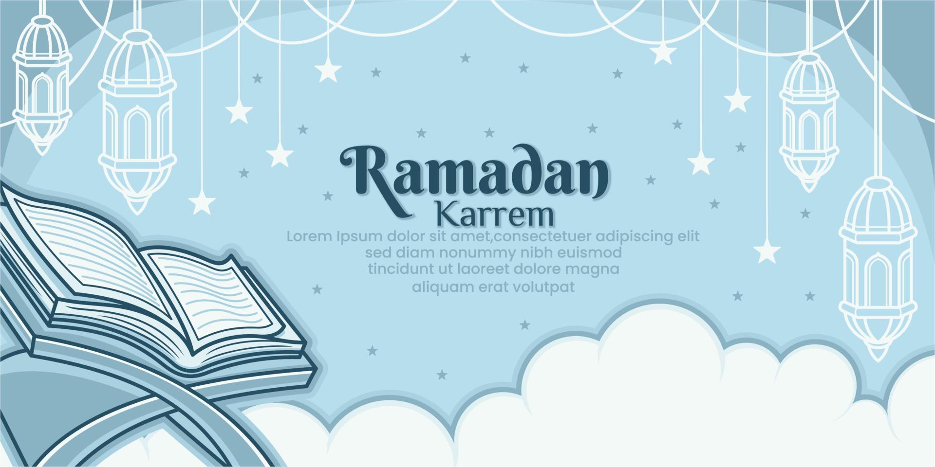 Islamic cartoon banner vector