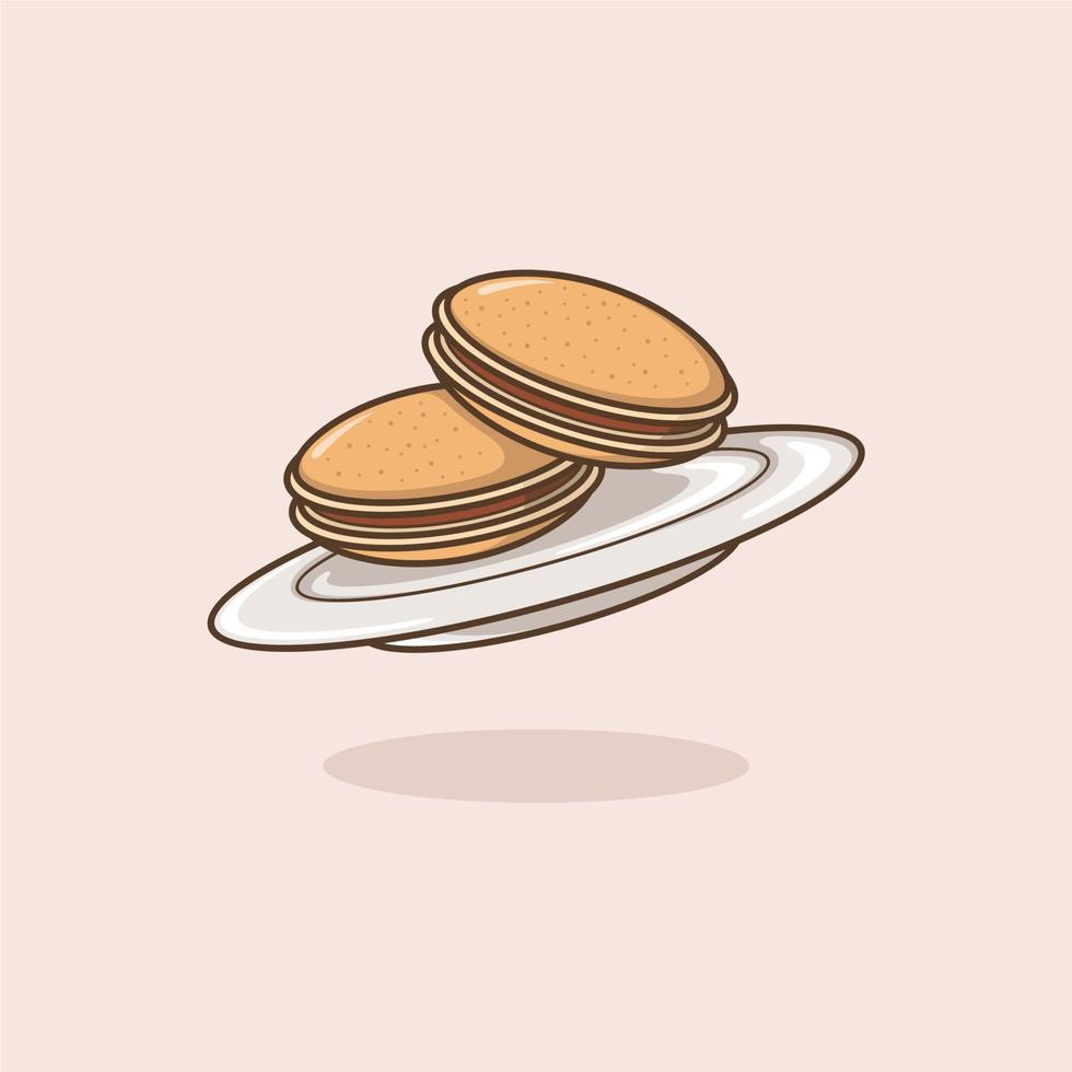 linda dibujos animados dorayaki vector