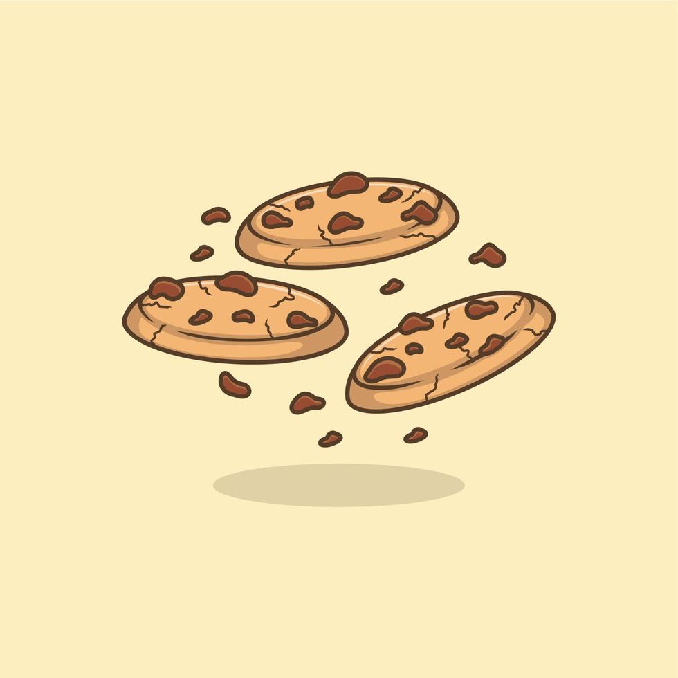 linda dibujos animados galletas vector