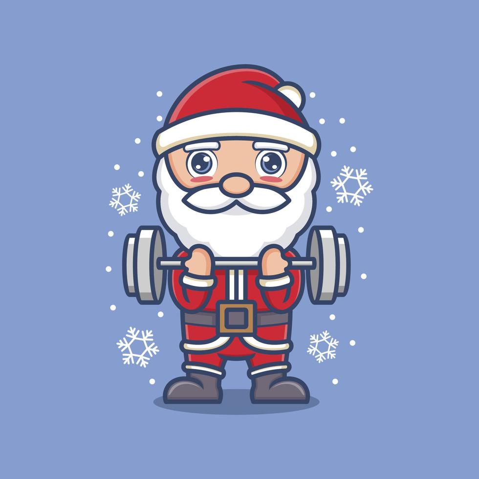 linda aptitud dibujos animados Papa Noel claus vector