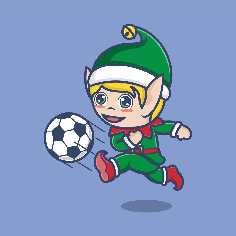 cute cartoon christmas elf vector