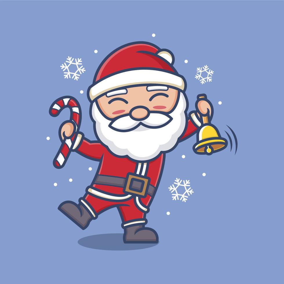 linda dibujos animados Papa Noel claus en Navidad vector