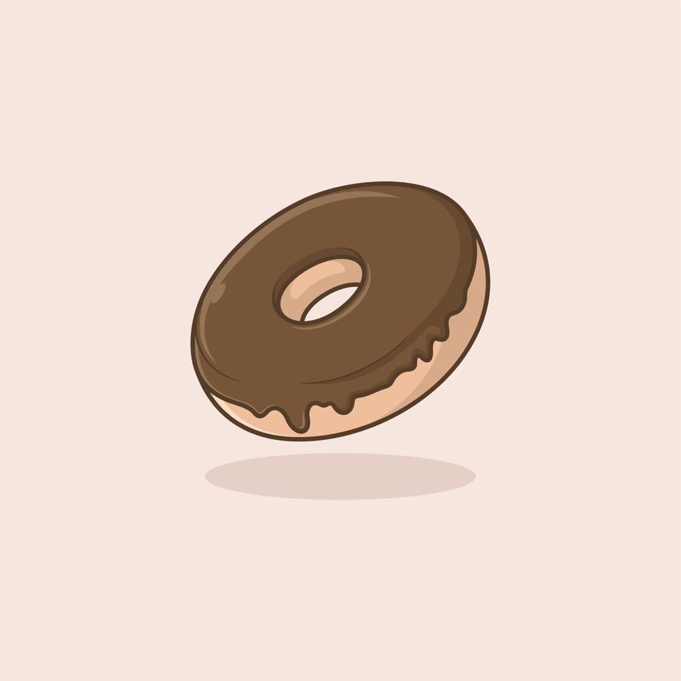 cute cartoon chocolate donut vector