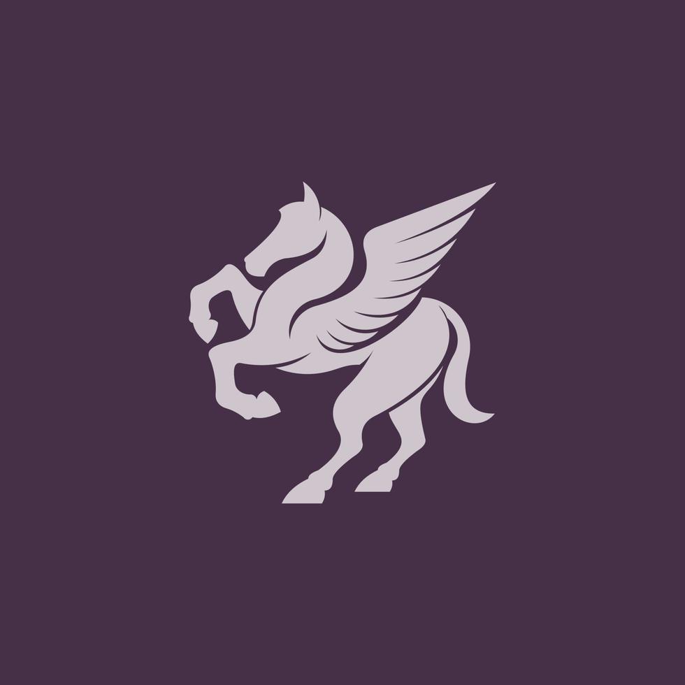 Pegasus simple logo vector