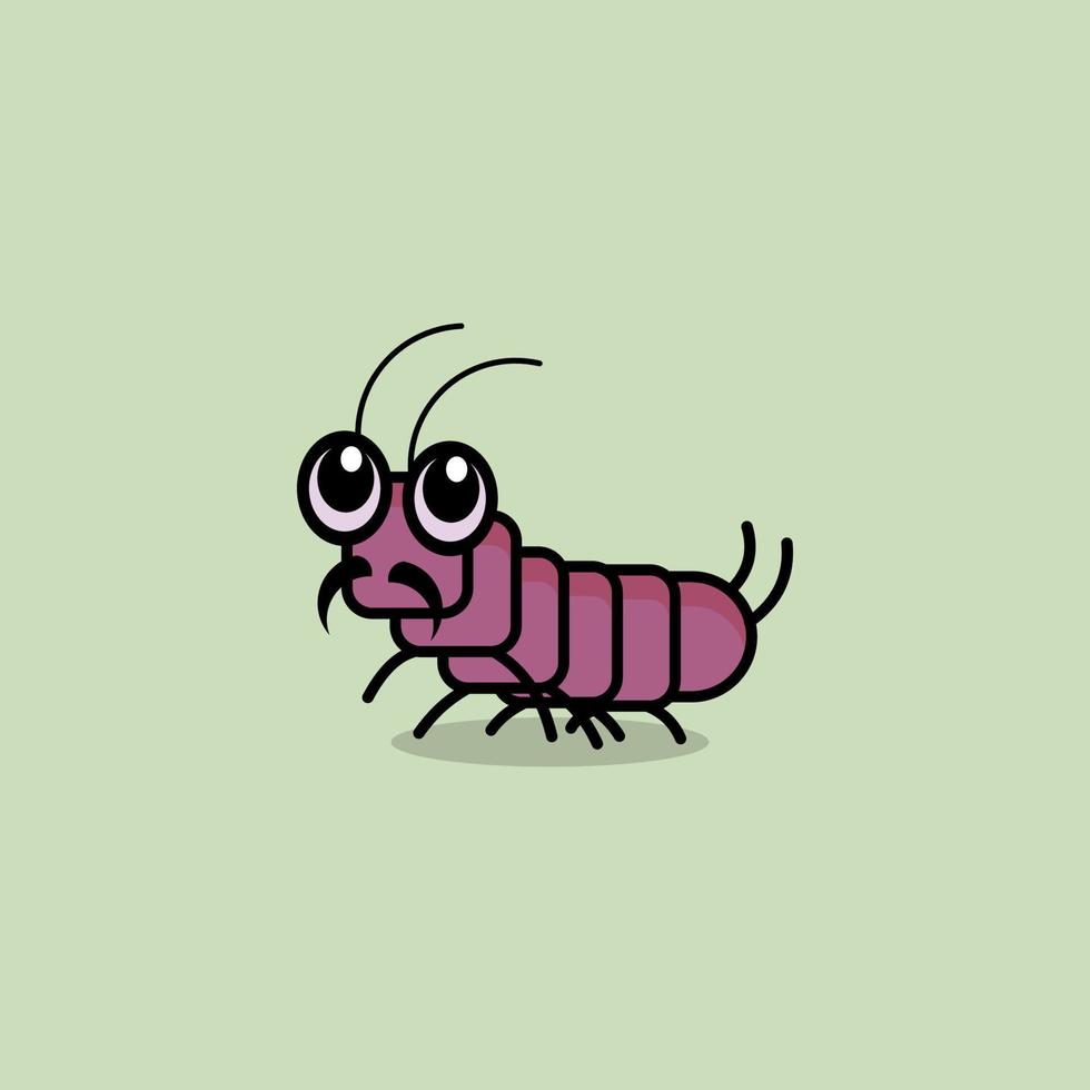 cute cartoon centipede vector