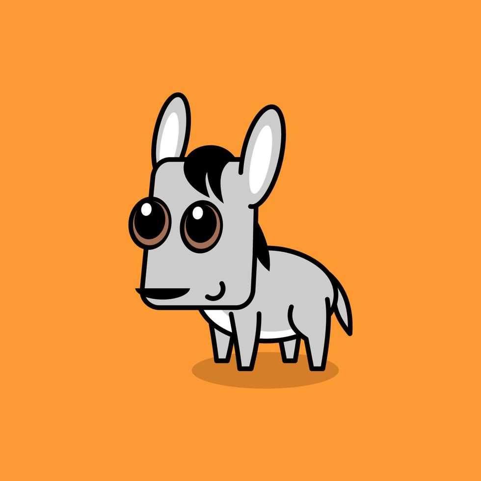 cute cartoon donkey vector