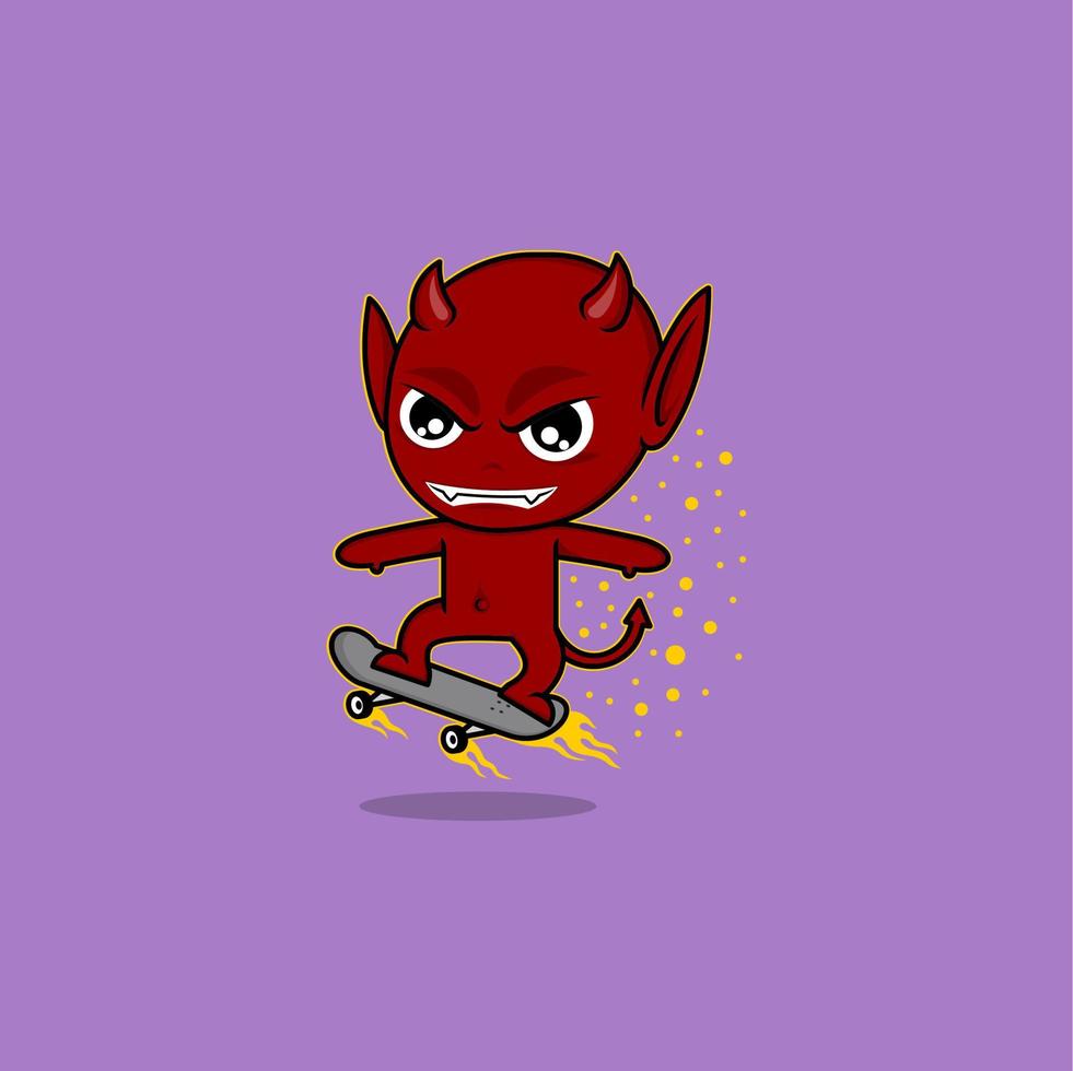 linda dibujos animados diablo vector