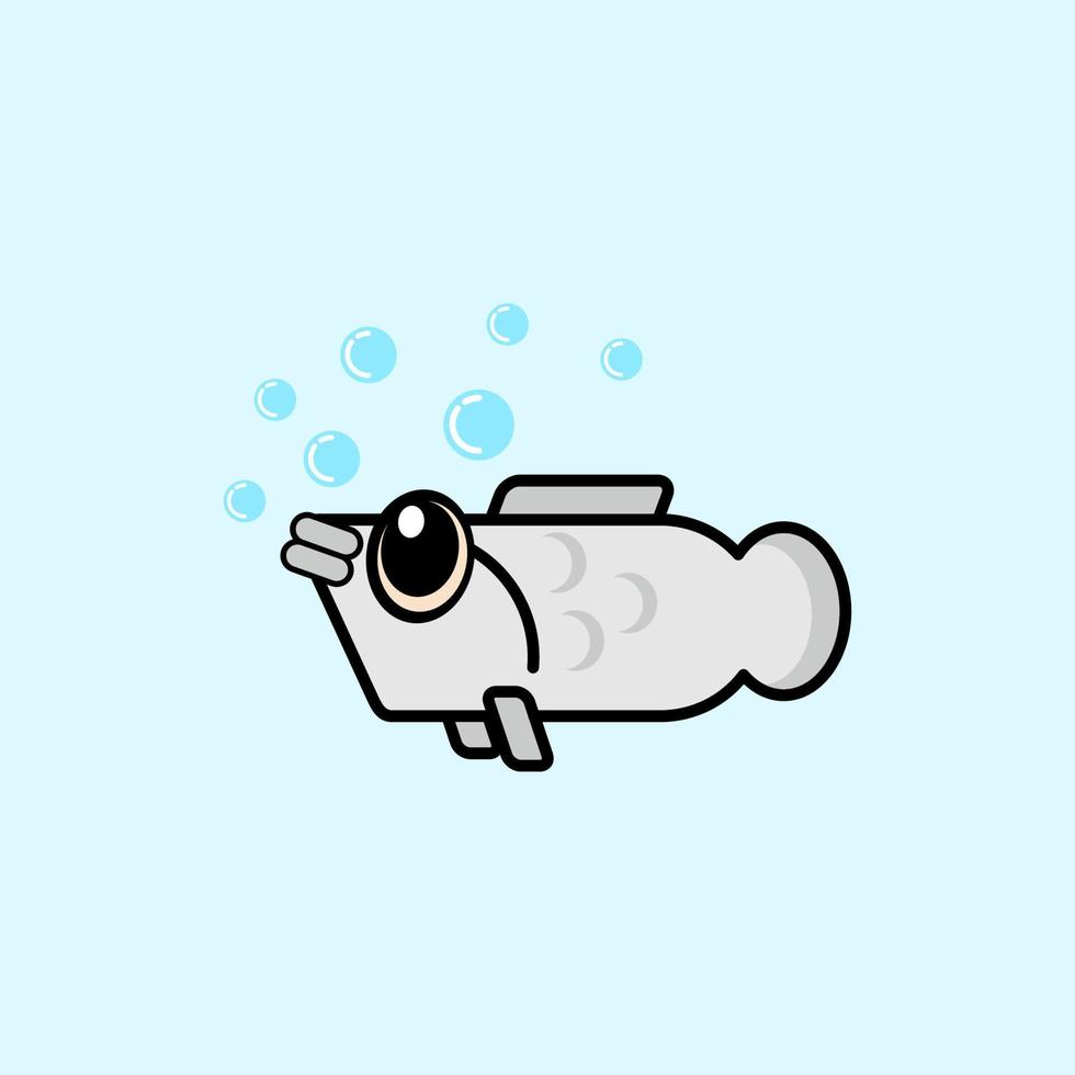 cute cartoon arowana fish vector