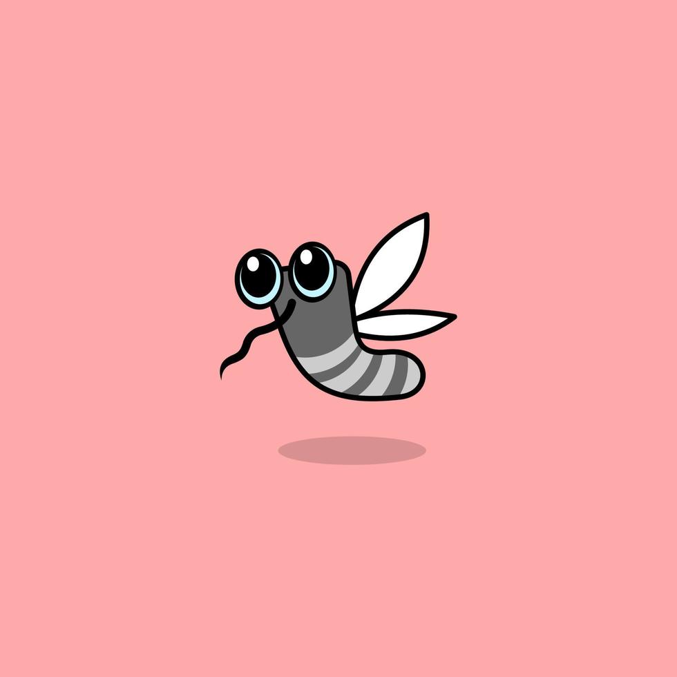 linda dibujos animados mosquito vector