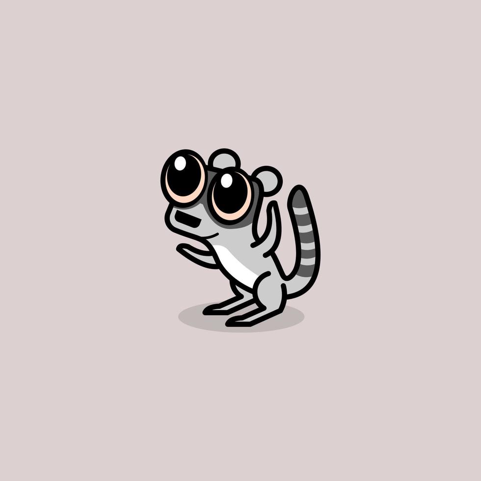 cute cartoon lemur vector