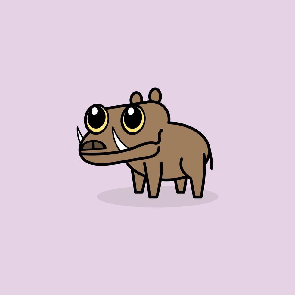 cute cartoon boar vector