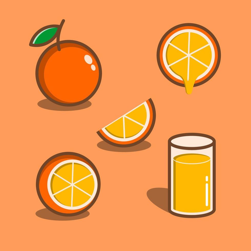 cute cartoon oranges vector