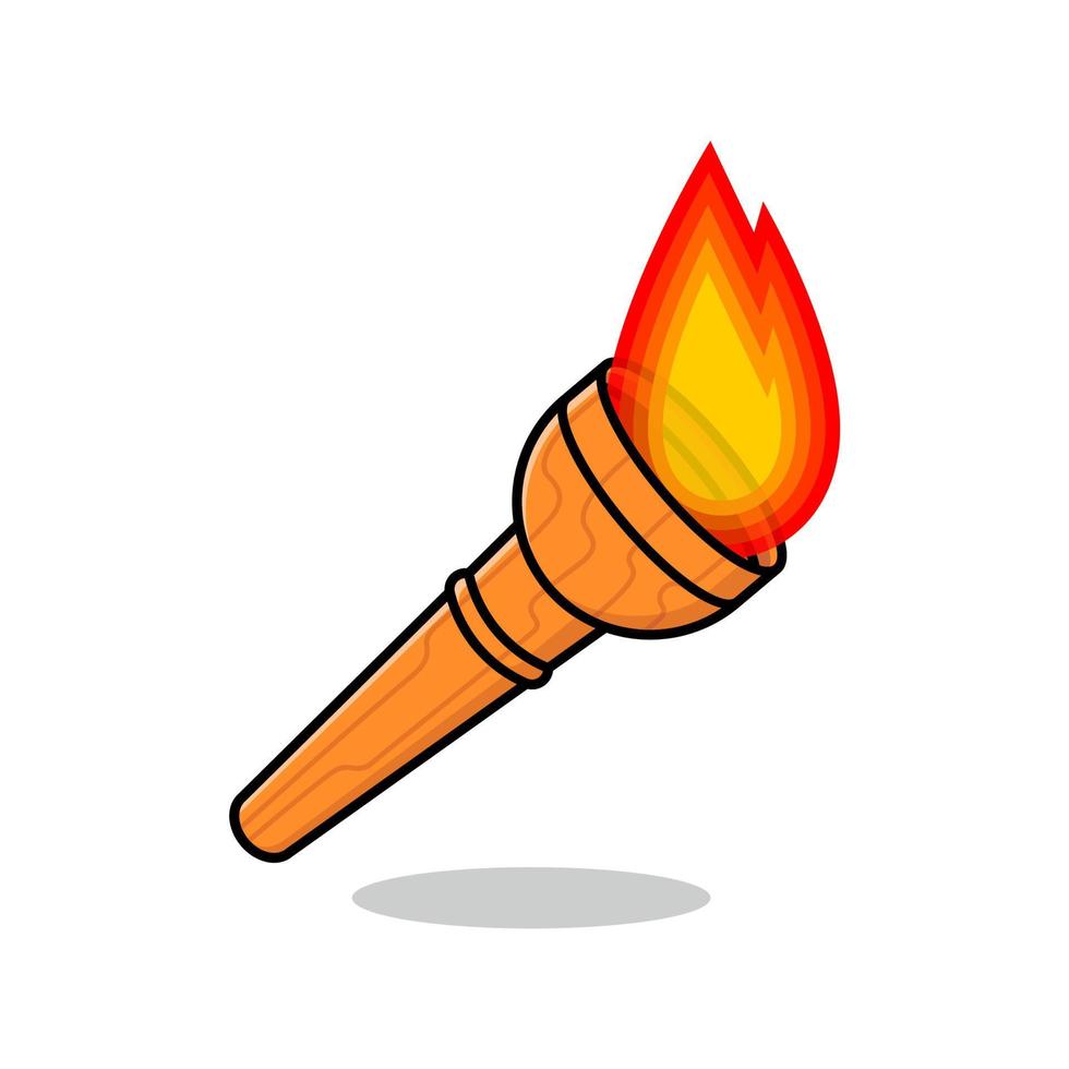 cute cartoon torch vector