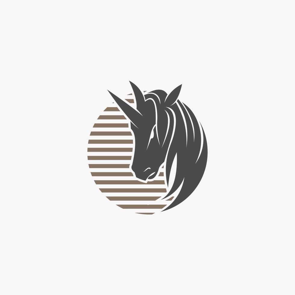 unicorn simple logo vector