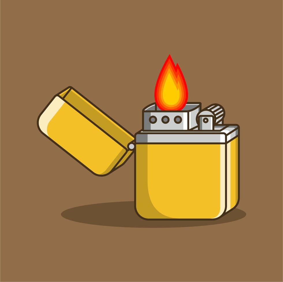 cute cartoon lighter vector