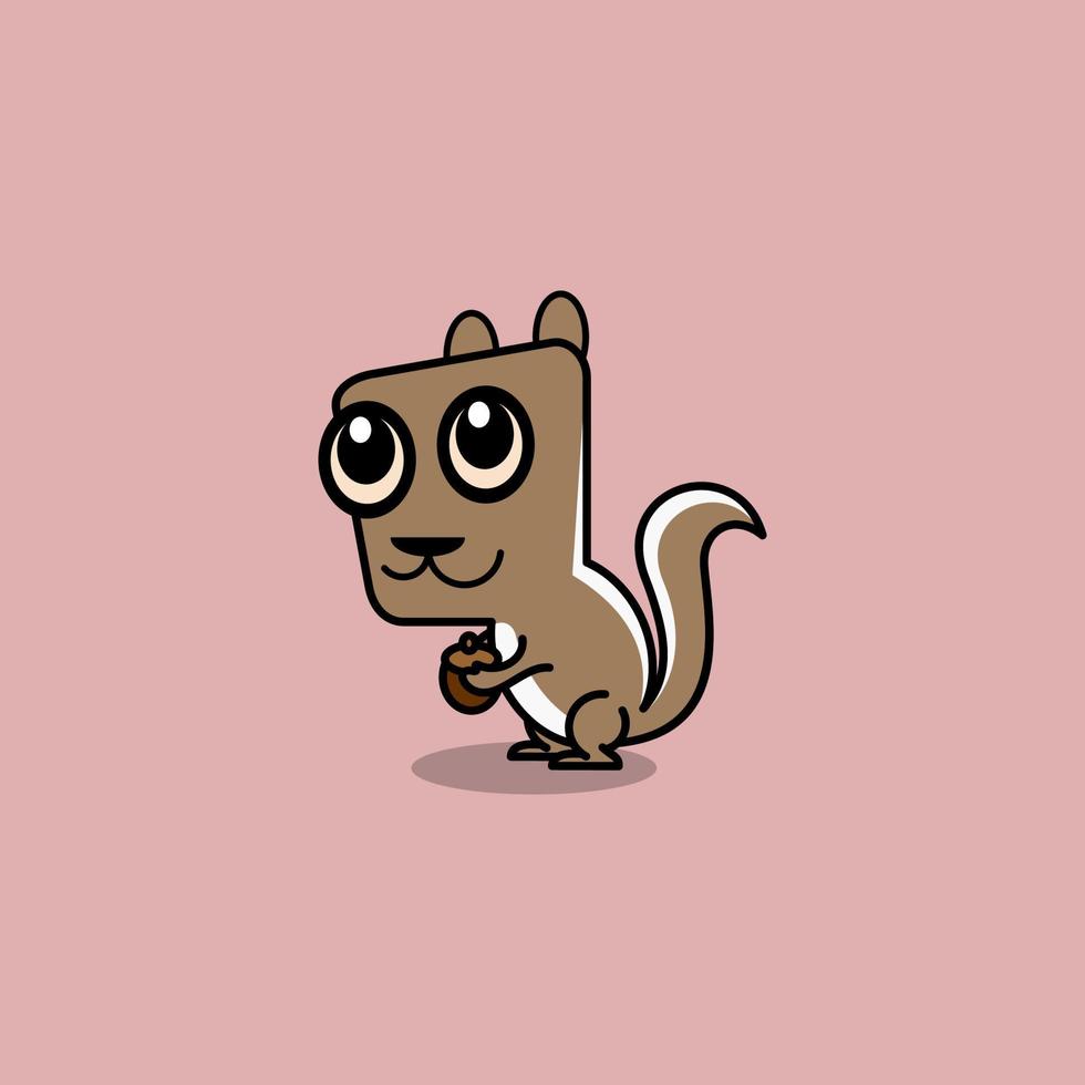 cute cartoon squirrel vector