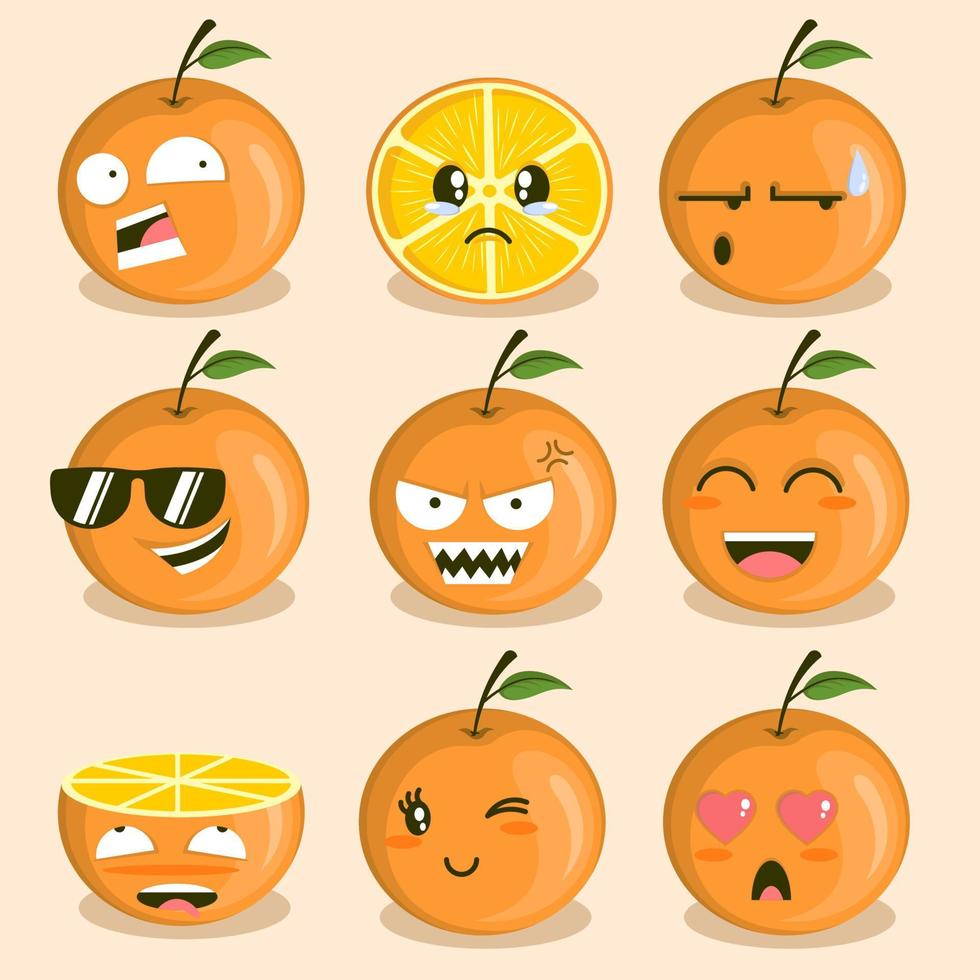 orange cute cartoon vector