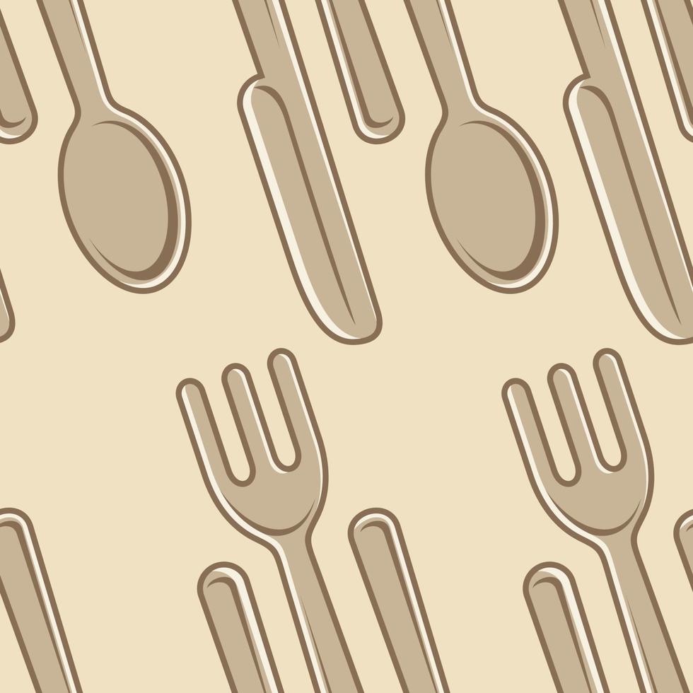 cartoon fork spoon pattern vector