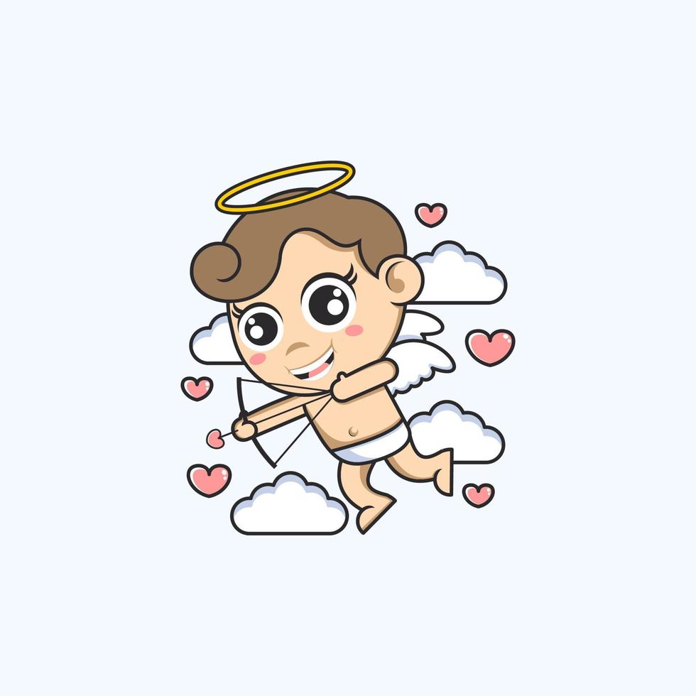 cute cartoon angel vector