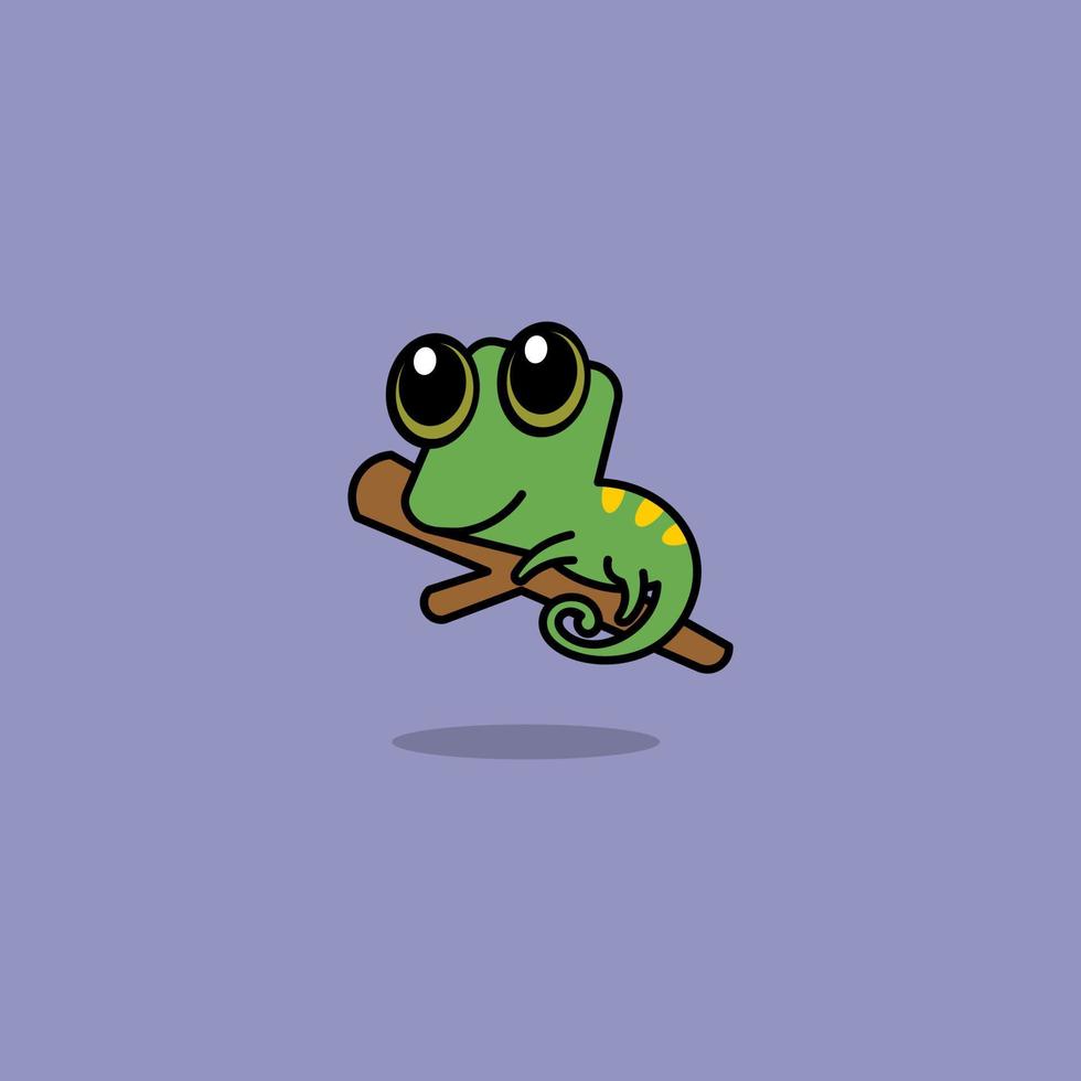 cute cartoon chameleon vector