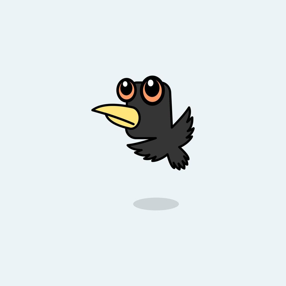linda dibujos animados cuervo vector