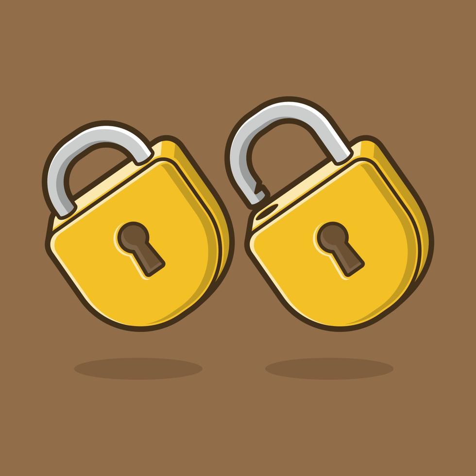 cute cartoon padlock vector