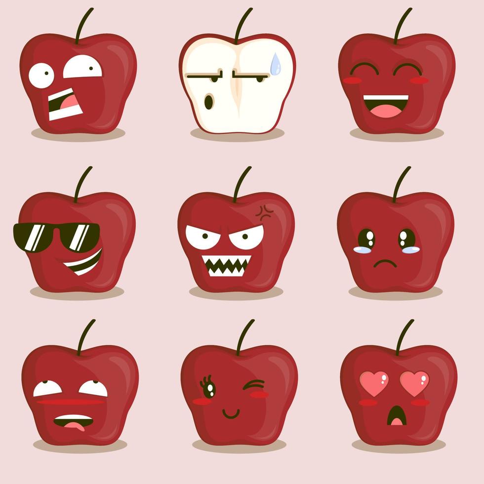 cartoon cute apple vector