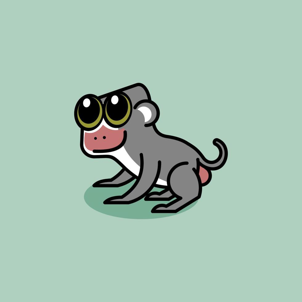 cute cartoon baboon vector