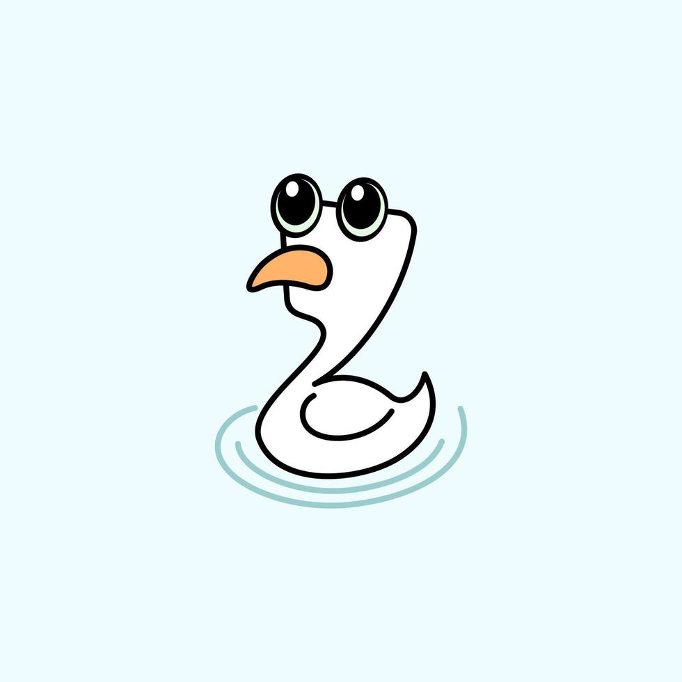 cute cartoon goose vector