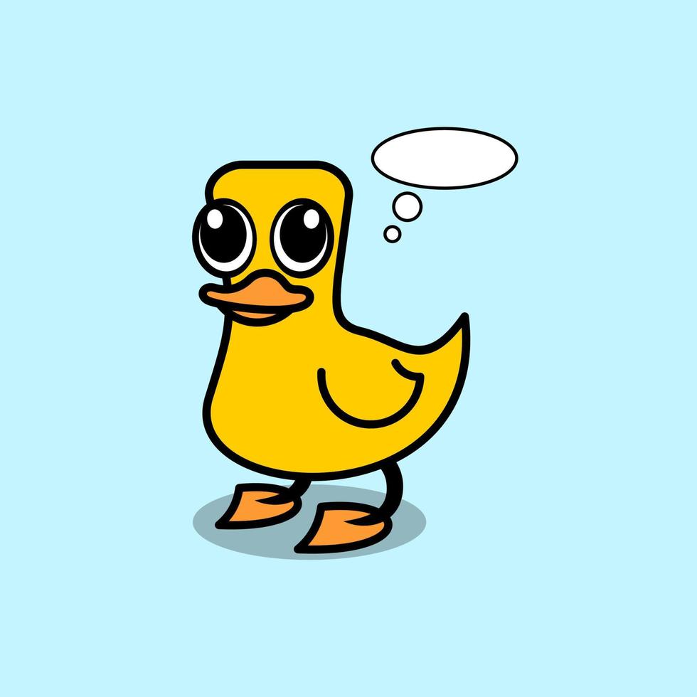 lindo pato de dibujos animados vector